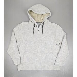 Ascend Hoodie Mens 2XL Gray Sherpa Lined 2‎ Button Pocket Athleisure Comfort